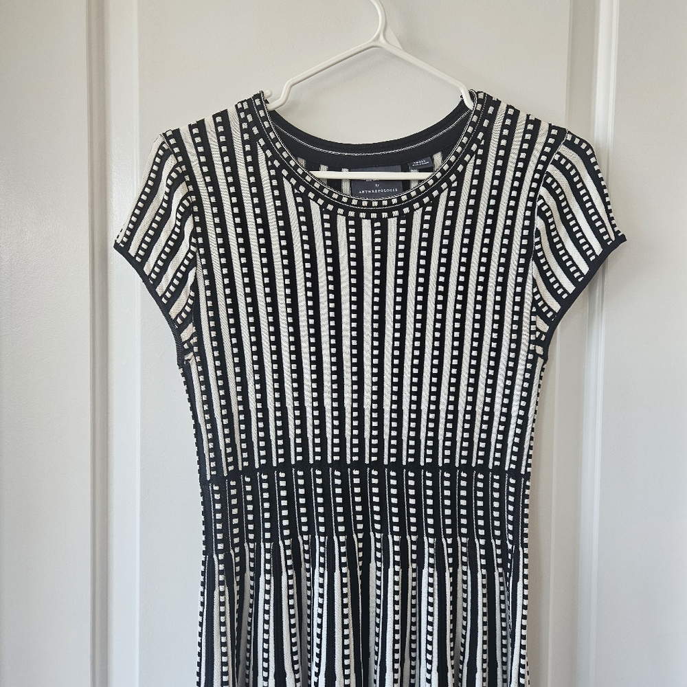 Maeve by Anthropologie Baird Sweater Dress Black and White Size Small - Picture 3 of 10